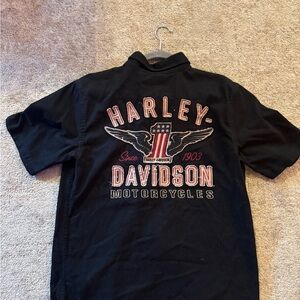 Harley-Davidson Black Casual Button Down Shirt